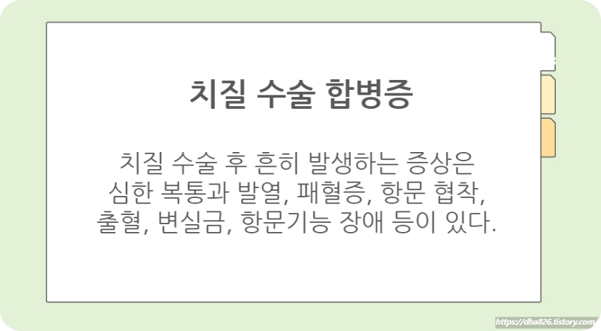 치질 수술 합병증