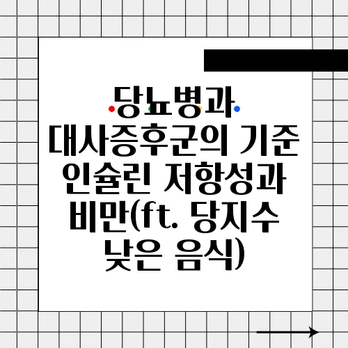 당뇨병과 대사증후군의 기준 인슐린 저항성과 비만(ft. 당지수 낮은 음식)