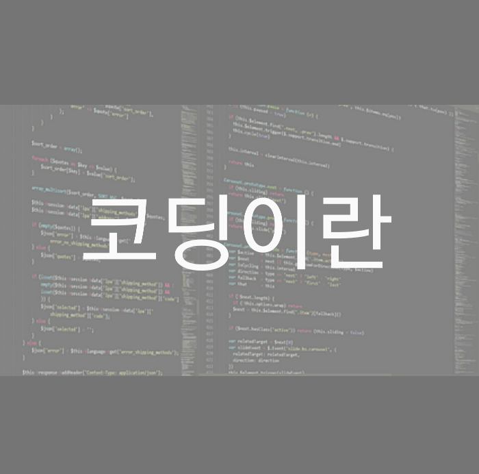  [코딩] 코딩이란