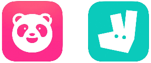 홍콩 배달 앱의 양대산맥인 푸드판다와 딜리버루 로고