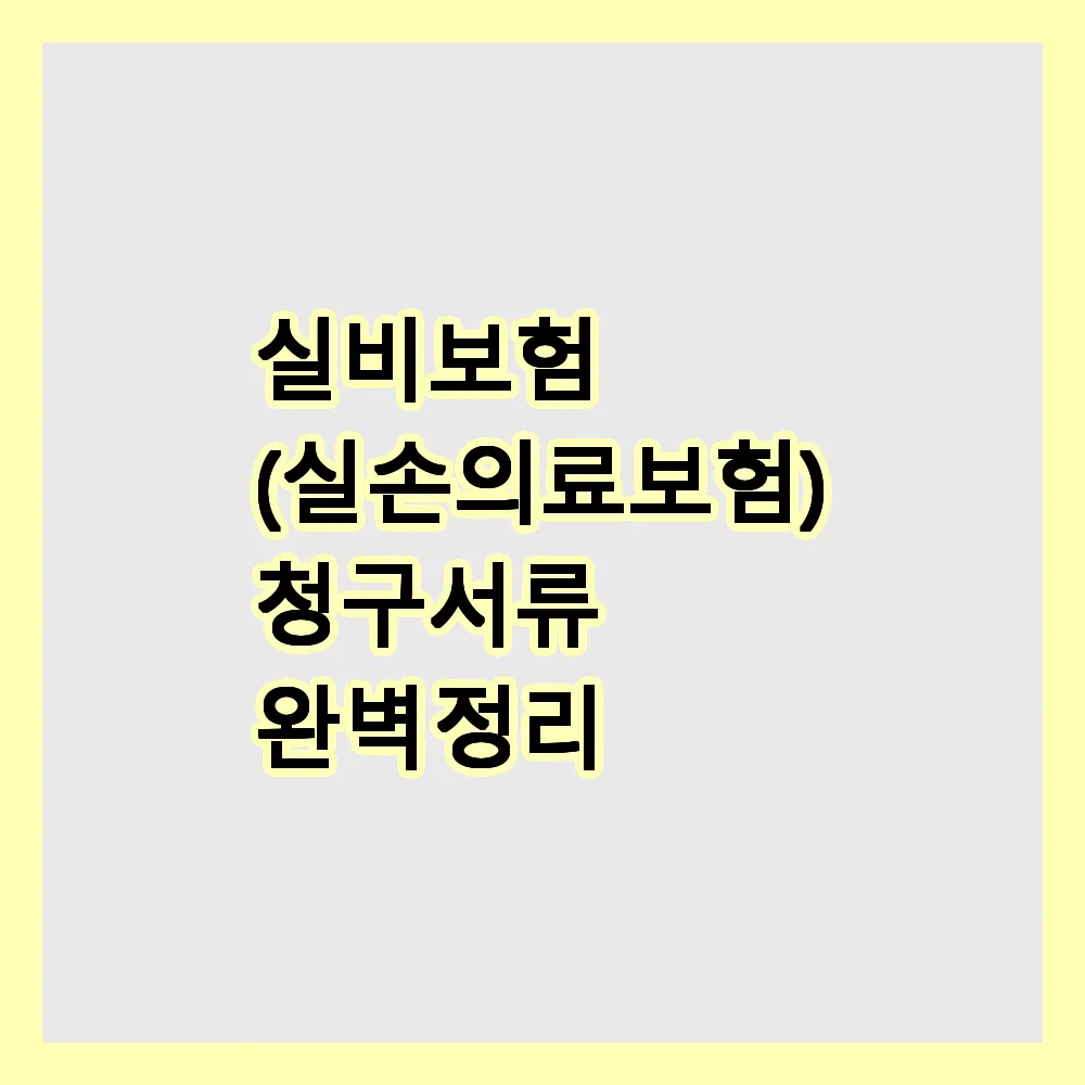 실비보험(실손의료보험) 청구서류 완벽 정리