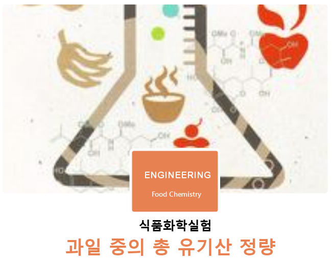 식품화학실험 | 과일 중의 총 유기산 정량 식품화학실험 | 과일 중의 총 유기산 정량