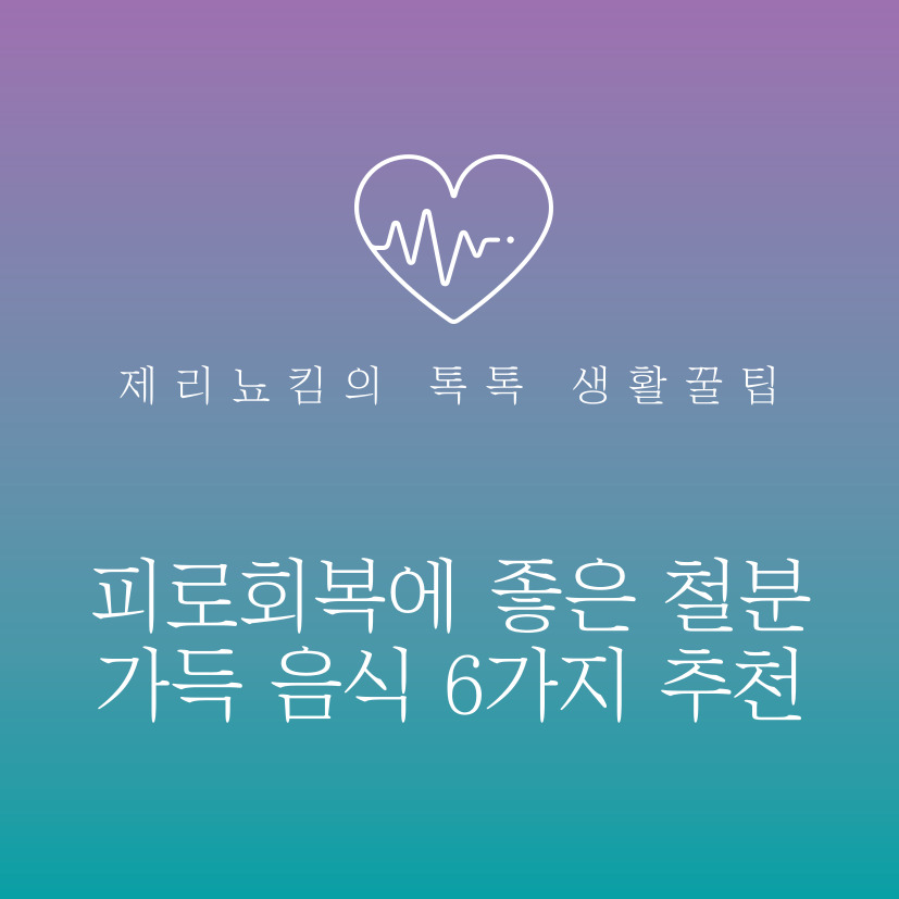  피로회복에 좋은 철분 가득 음식 6가지 추천