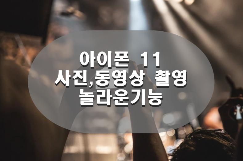  아이폰 11,사진 동영상 촬영 놀라운 기능