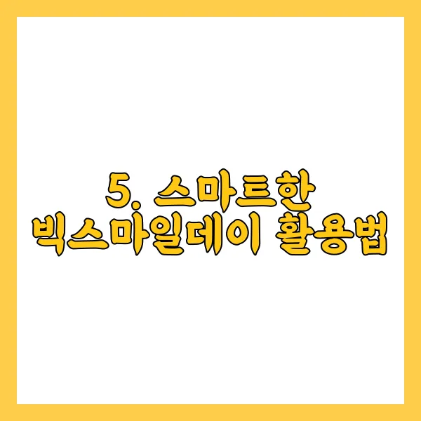 5. 스마트한 빅스마일데이 활용법
