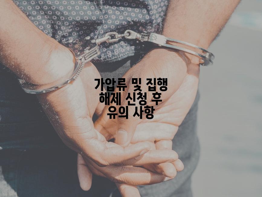 가압류 및 집행 해제 신청 후 유의 사항
