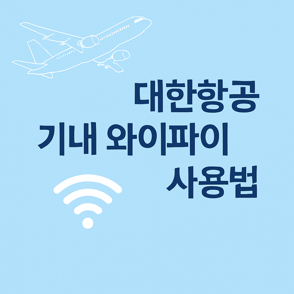 대한항공 기내 와이파이 사용법 및 가격