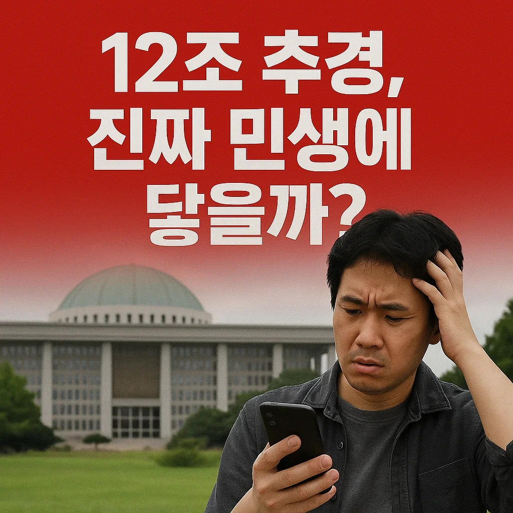 정부 추경 예산에 대해 혼란스러워하는 시민 이미지