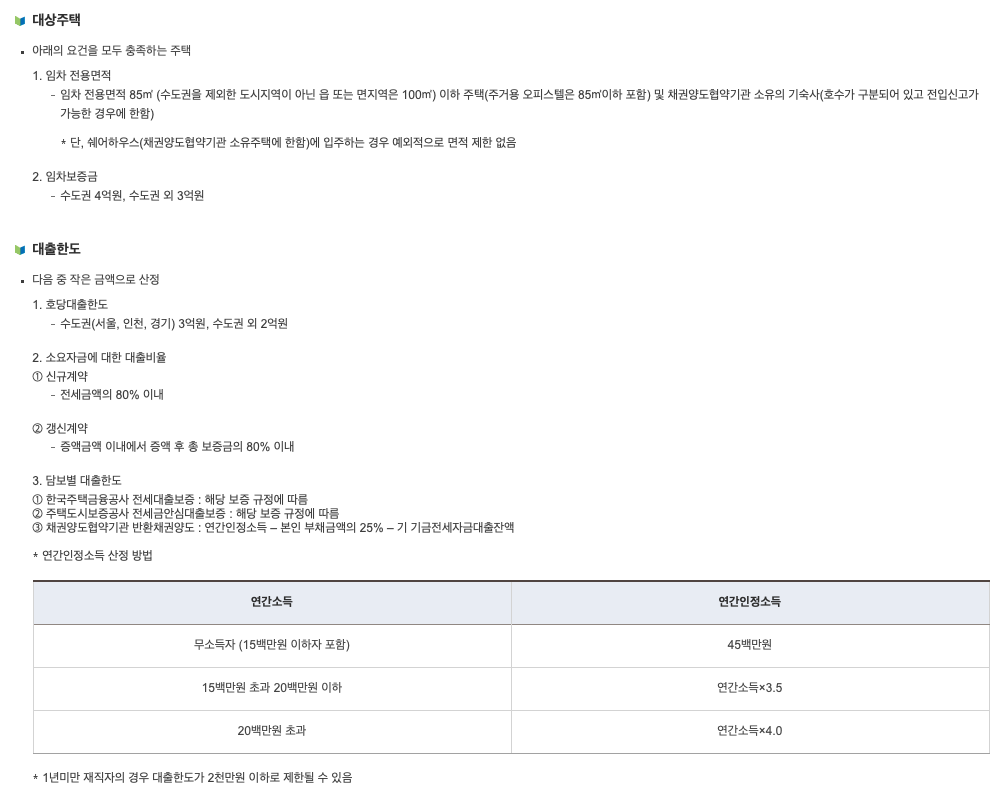 신혼부부 전세자금대출 대상주택&#44; 대출한도