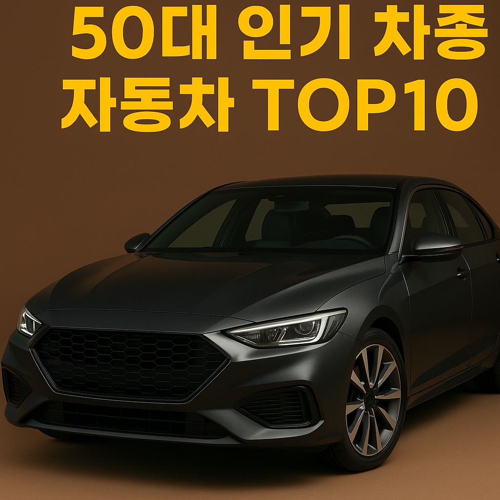 50대 인기 차종 자동차 TOP10 – 중장년층이 선택한 믿을 수 있는 차량들