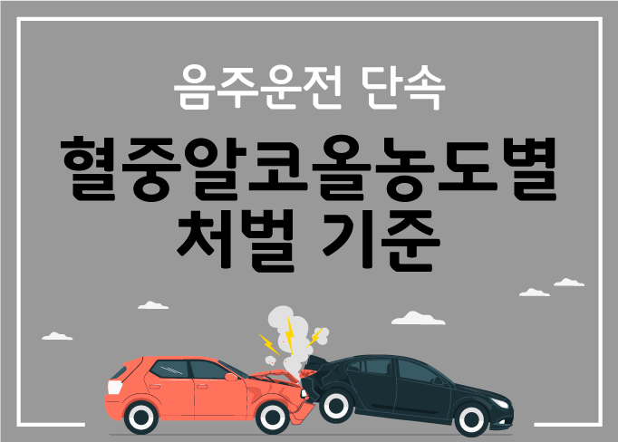  음주운전 단속 혈중알콜농도 처벌기준 최신안내!