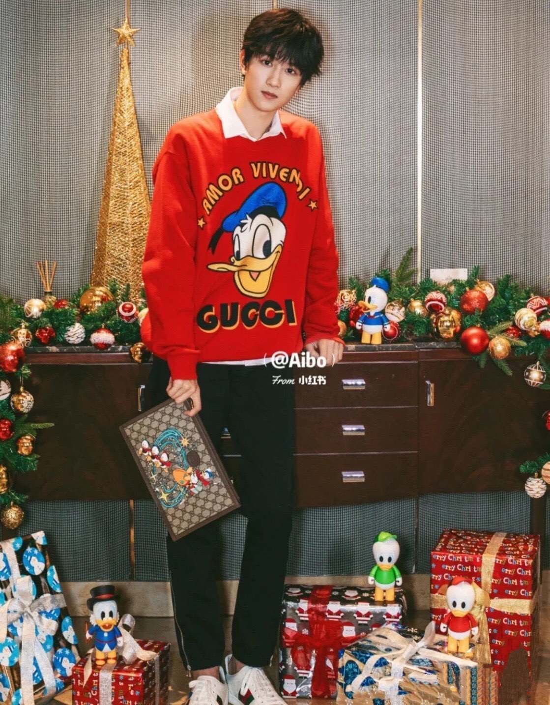  [GUCCI] 구찌 X 디즈니 도널드덕 로고 스웨트 셔츠 맨투맨 티셔츠 617964 XJDC1