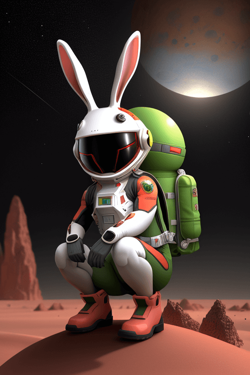 Playground AI로 생성한 그림(2) - 화성에 간 토끼