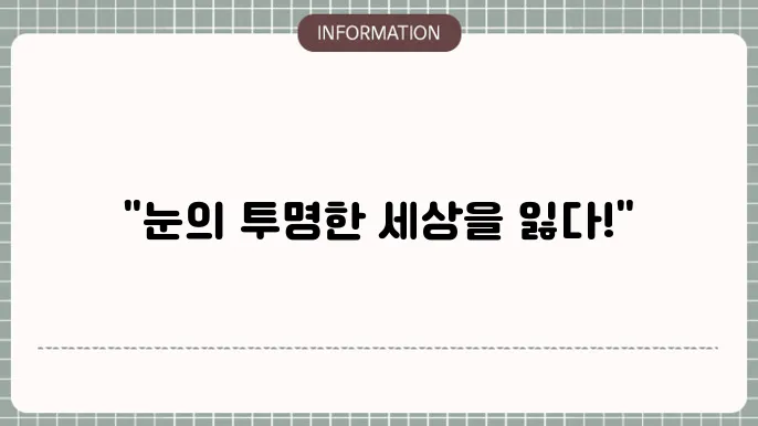 백내장 눈: 