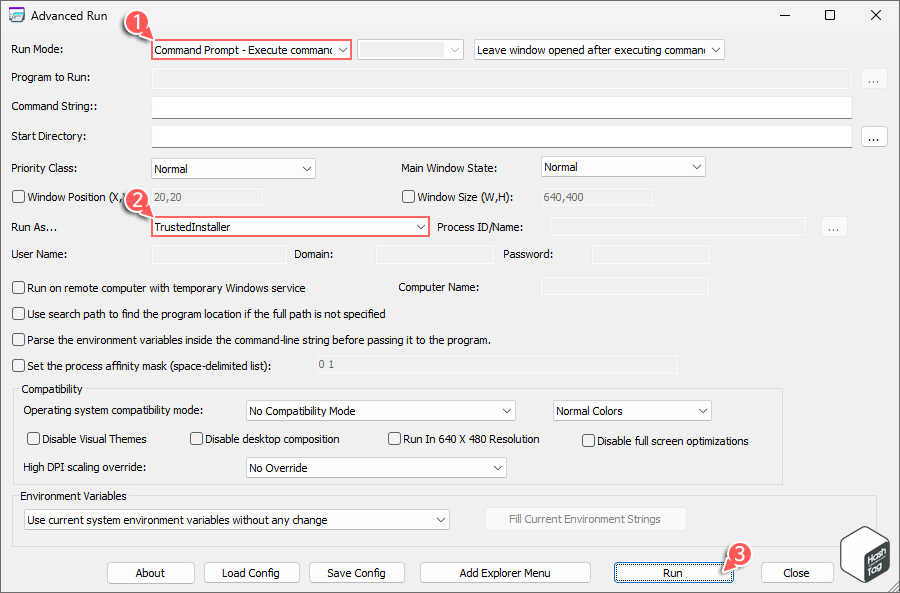 Advanced Run 타사 도구