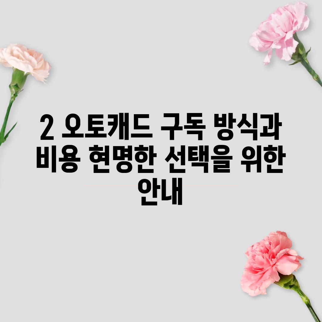2. 오토캐드 구독 방식과 비용: 현명한 선택을 위한 안내