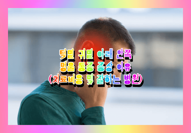  턱밑 귀밑 아래 안쪽 멍울 통증 증상 원인이유, 초음파치료비용, 치료 잘하는 병원 정보 (통증 부위별 의심 질환 정보)