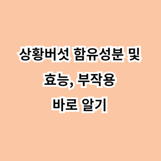 상황버섯 함유 성분 및 효능