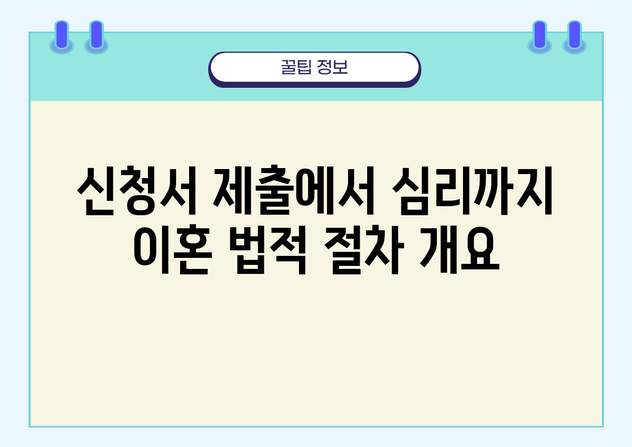 신청서 제출에서 심리까지 이혼 법적 절차 개요