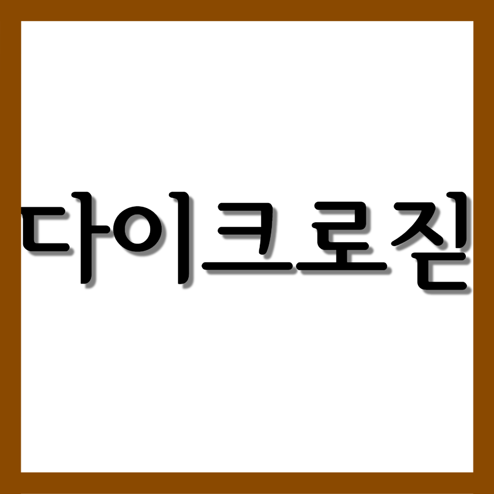  다이크로짇정, 효능/복용법/부작용 등 모든것!
