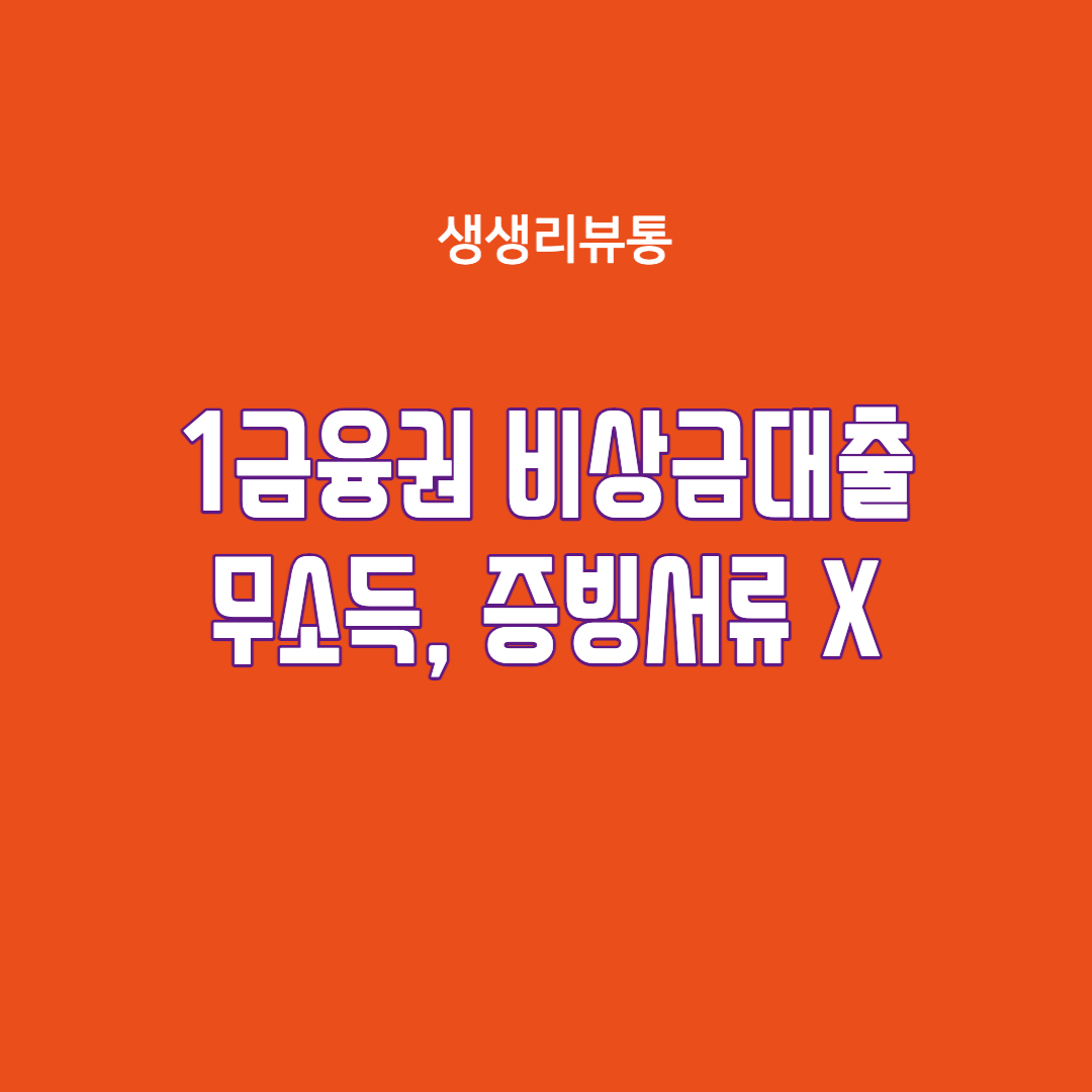  모바일 비상금대출 1금융권에서 알아보기