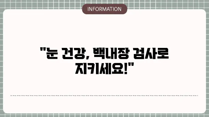 백내장 검사: 