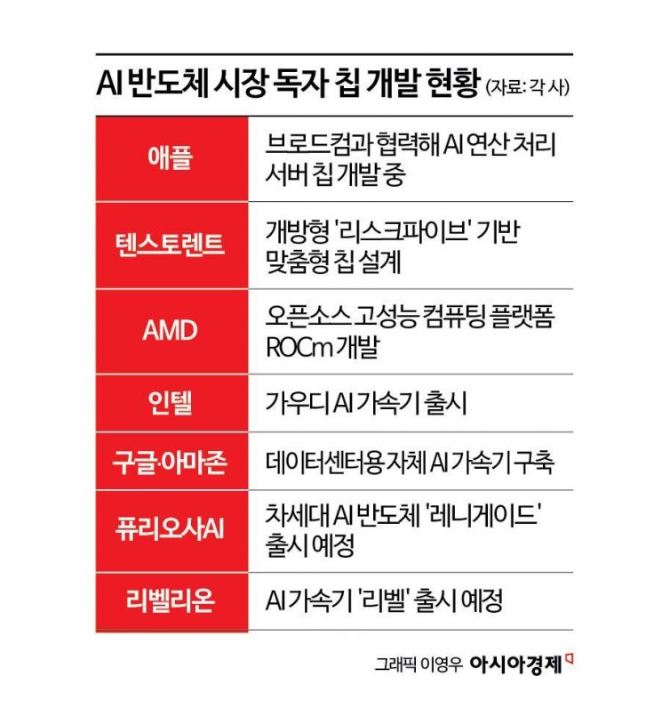 AI반도체 시장 독자 칩 개발 현황