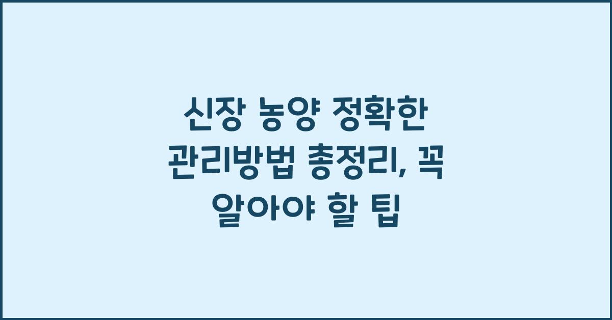 신장 농양 정확한 관리방법 총정리