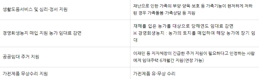 일반 재난 지역 보상 지원 혜택 (3)
