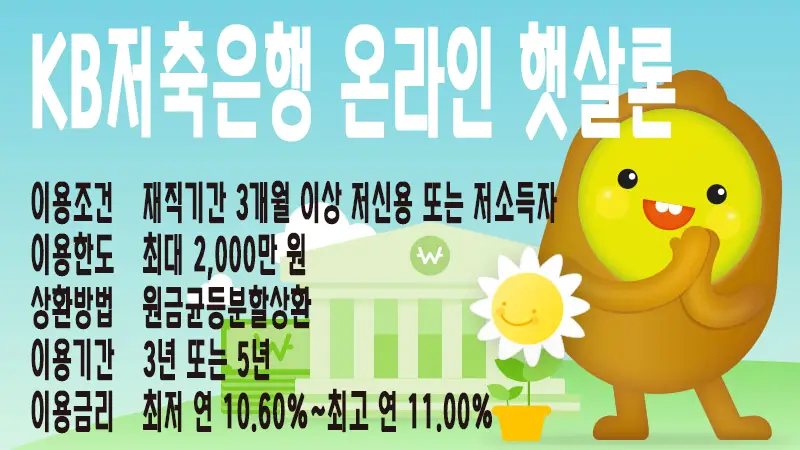 KB저축은행(키위뱅크) 온라인 햇살론