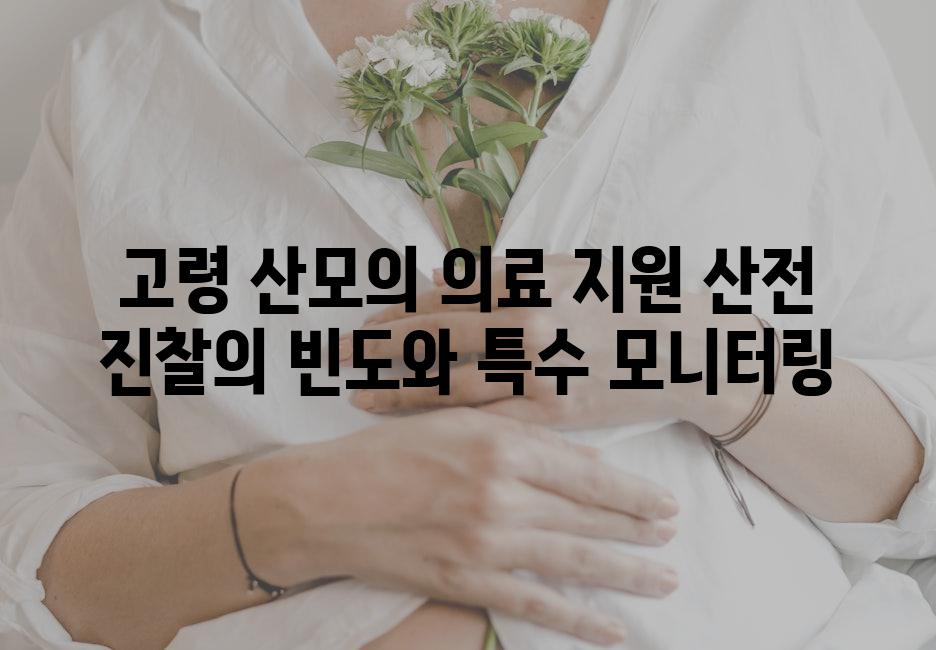 고령 산모의 의료 지원 산전 진찰의 빈도와 특수 모니터링