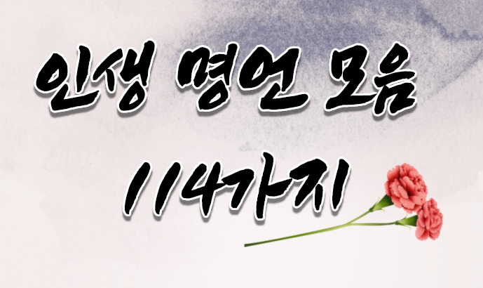  유명한 인생 명언 모음 114가지