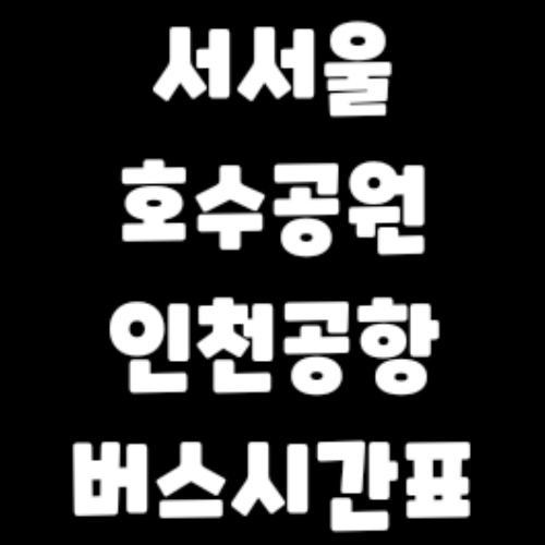 서서울호수공원-인천공항 버스 시간표