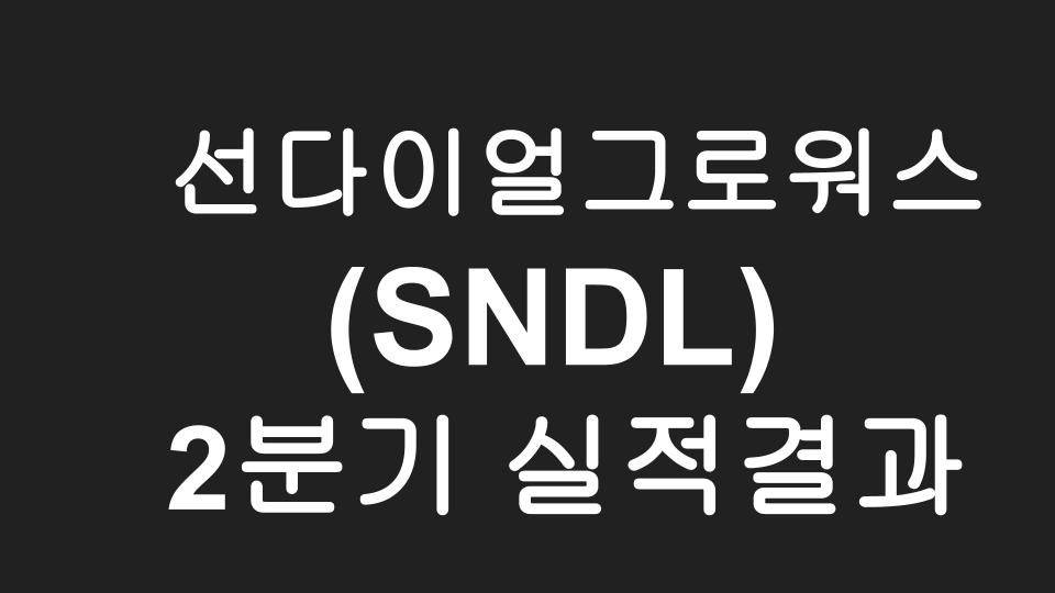  선다이얼 그로워스 (SNDL) 2분기 실적 공개 후 주가 상황...?