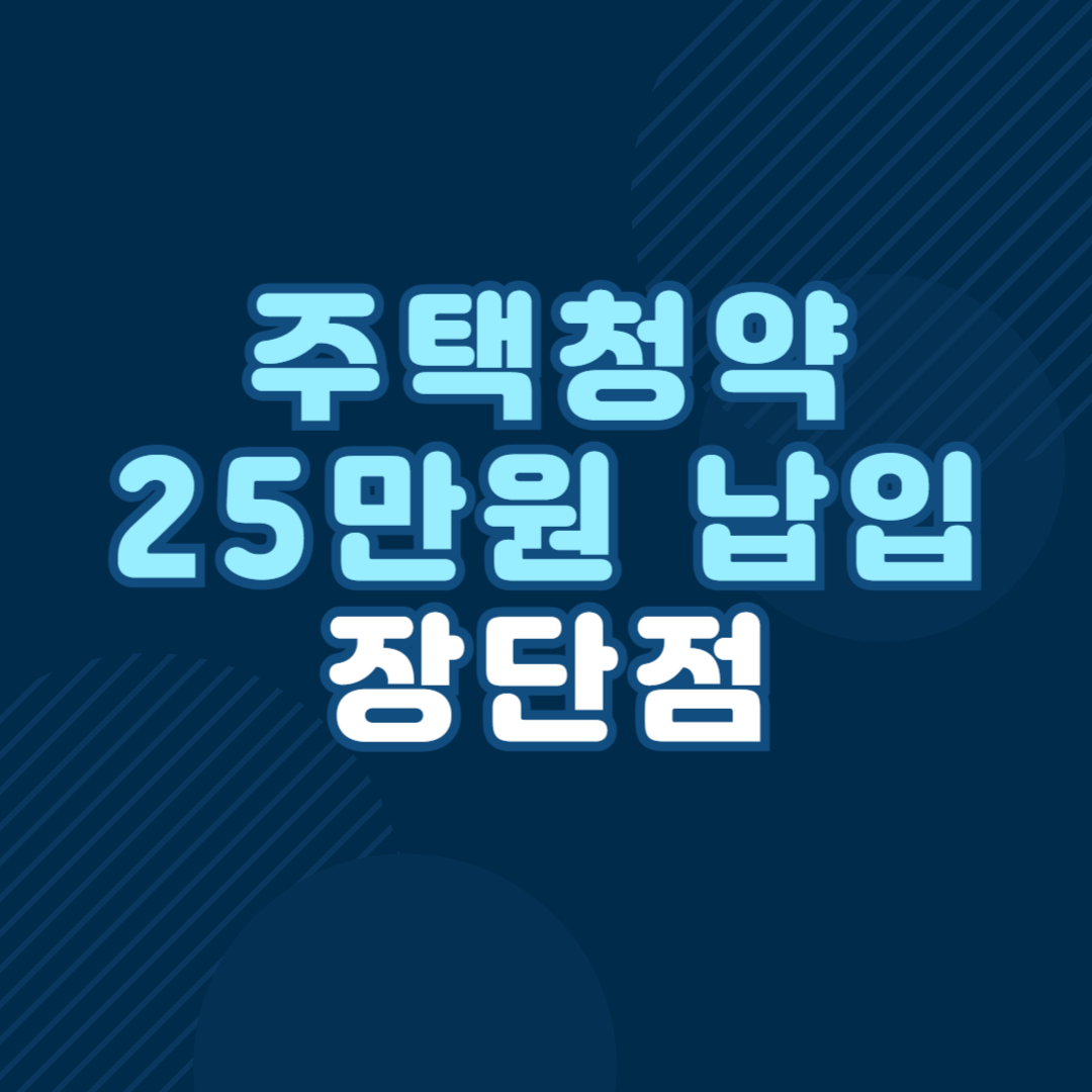 주택청약 25만원 납입