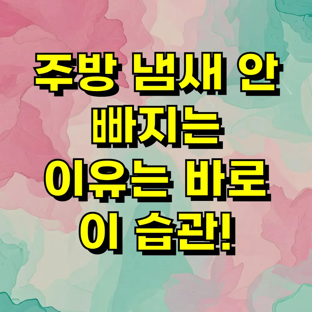 주방 냄새 안 빠지는 이유는 바로 이 습관
