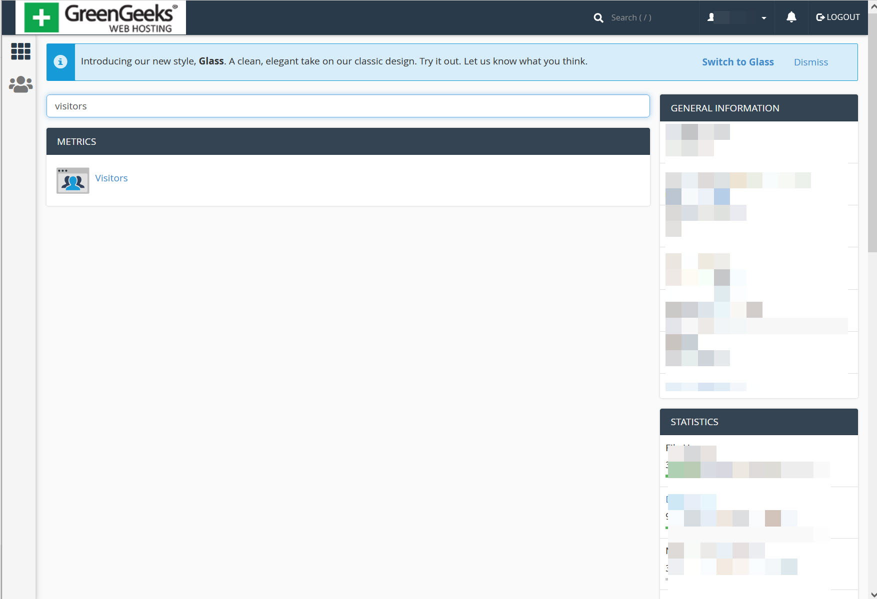 블루호스트에서 최근 방문자 IP 주소 확인하는 방법 (cPanel) - GreenGeeks 호스팅의 Visitors 툴