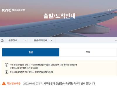 제주도 비행기 결항