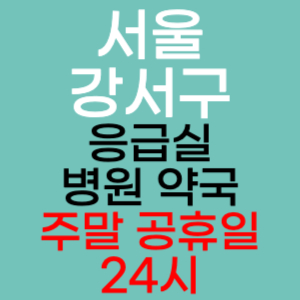 서울 강서구 주말 공휴일 약국 병원 응급실 찾기 토요일 일요일 야간진료 24시 영업시간