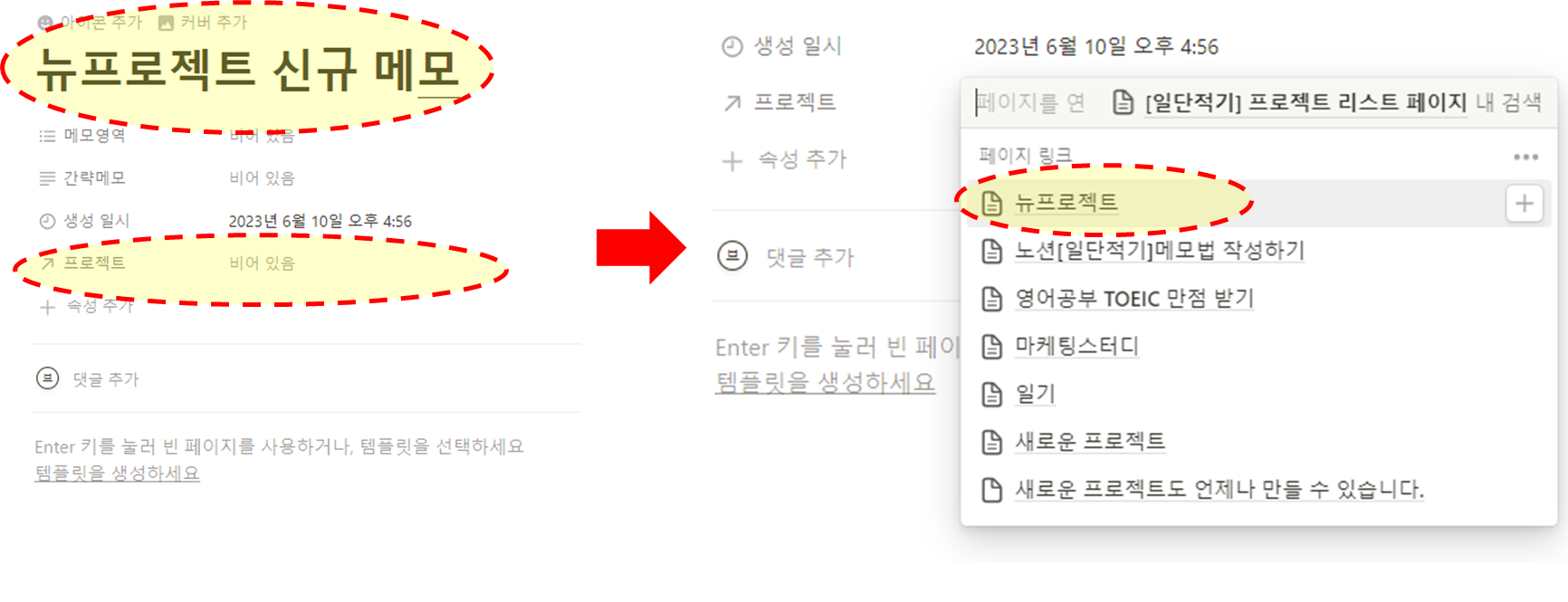 노션 템플릿 설정하기