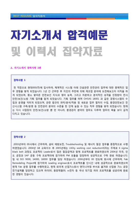 자기소개서 예시