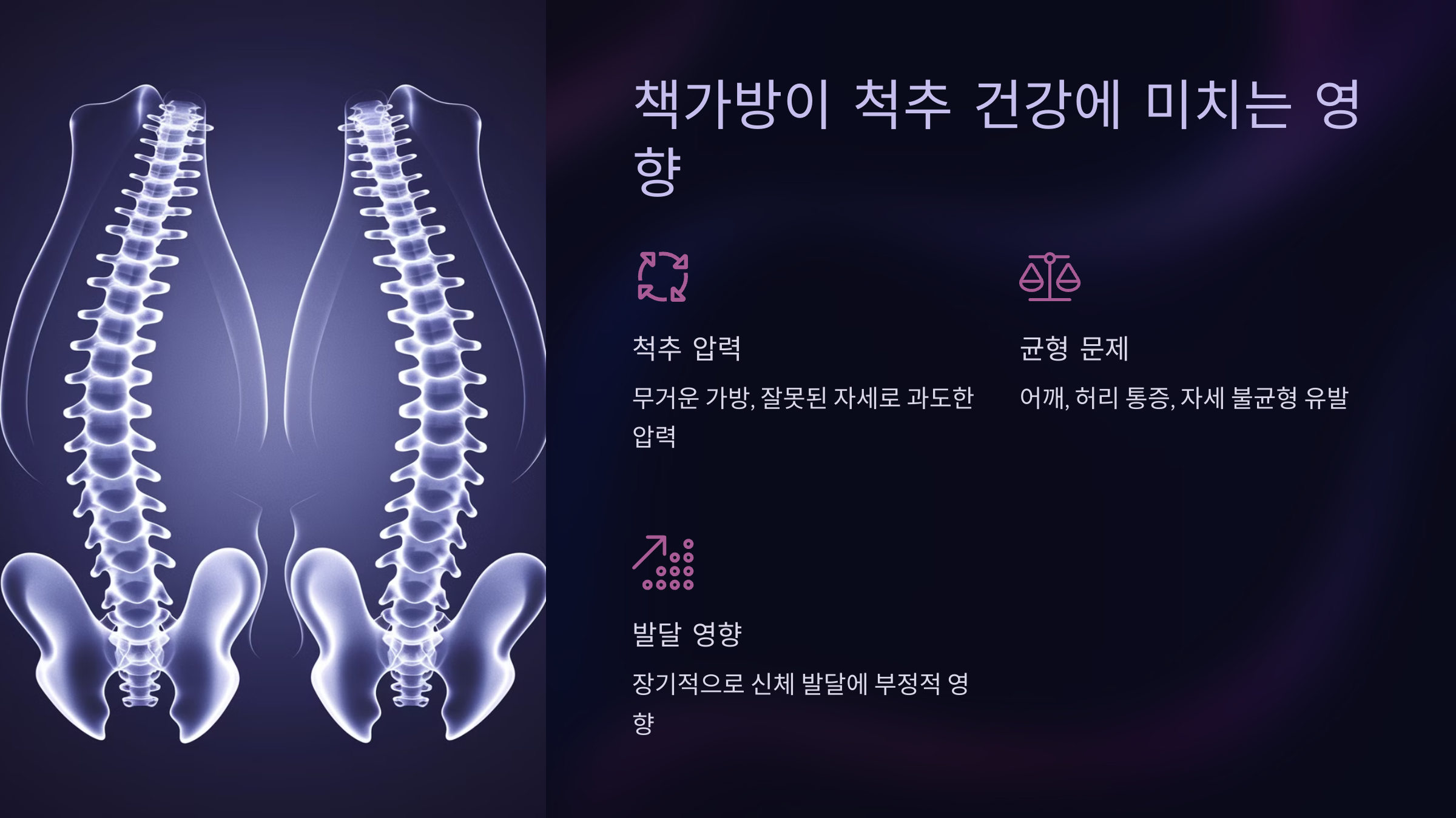 책가방이 척추 건강에 미치는 영향