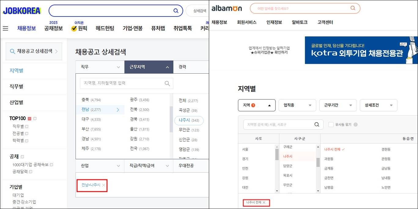 나주시청 홈페이지 일자리 구인구직 취업정보 채용공고 공공근로 일자리센터 고용복지센터 알바 노인인력 여성 인력사무소 공공기관 워크넷 교차로