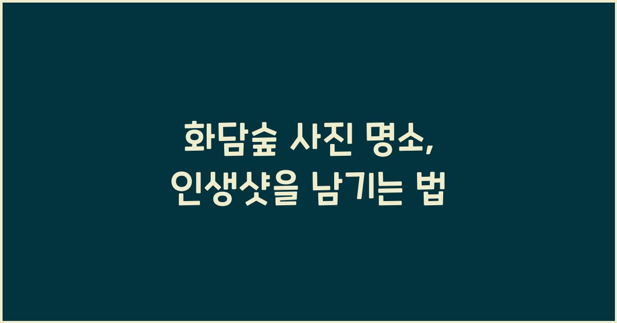 화담숲 사진 명소