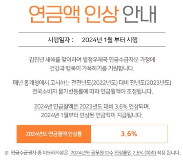 연금액 인상안내