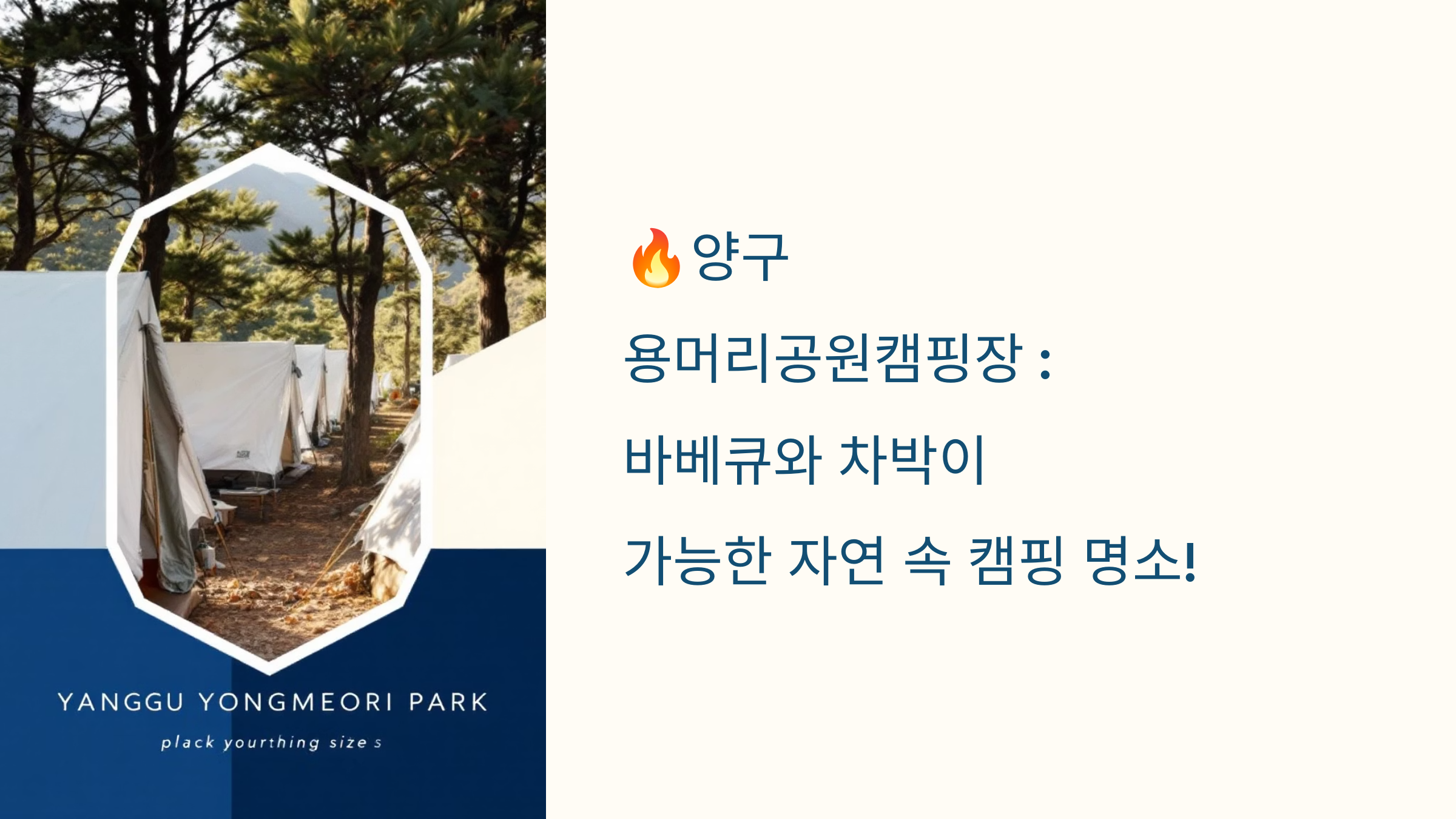 🔥양구 용머리공원캠핑장 : 바베큐와 차박이 가능한 자연 속 캠핑 명소!