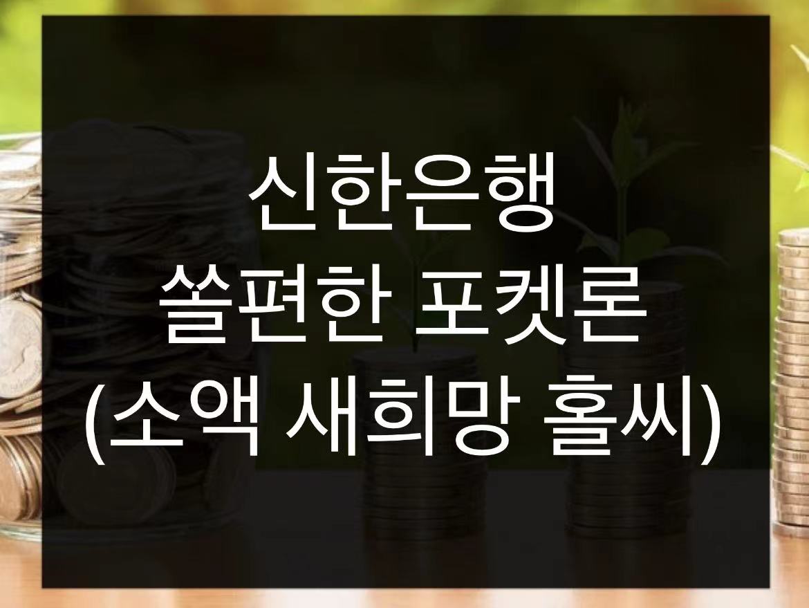  신한은행 쏠편한 포켓론(소액 새희망 홀씨) 신청방법