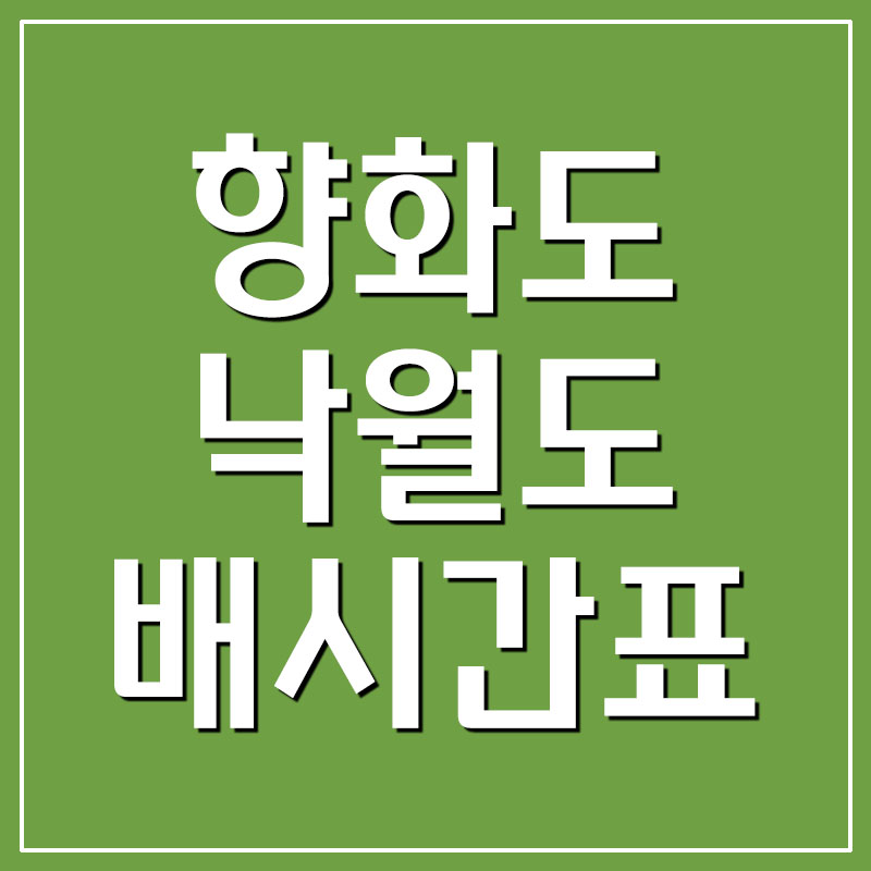  향화도↔낙월도 여객선 터미널 배시간표 및 요금