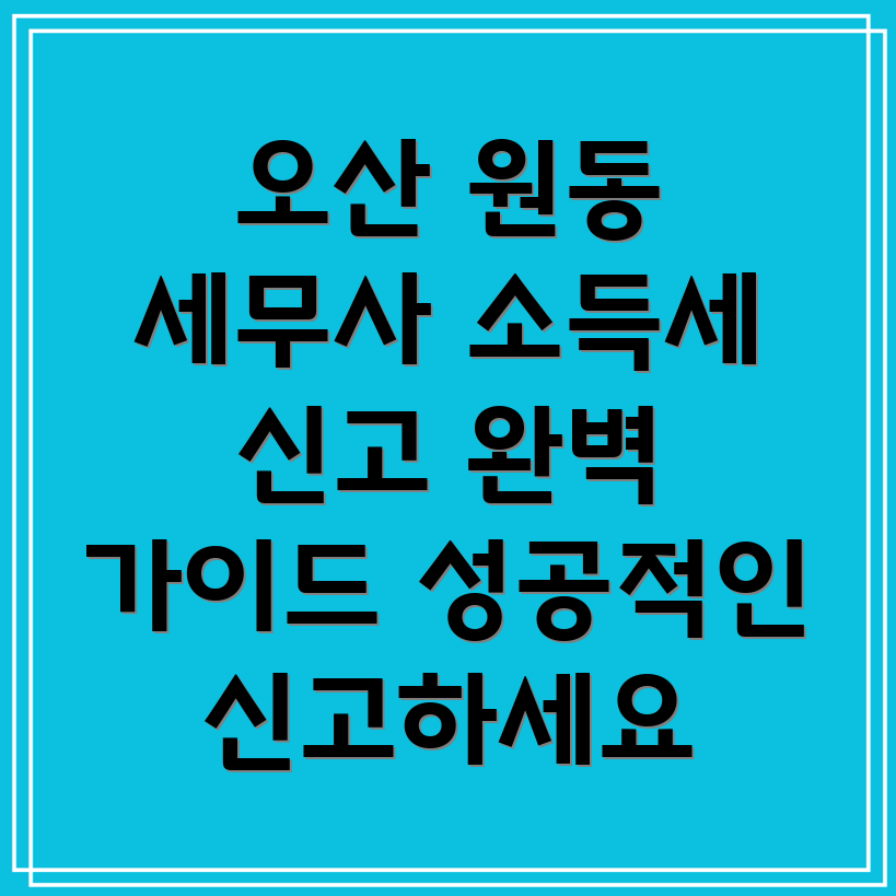 오산 원동 소득세 신고 세무사