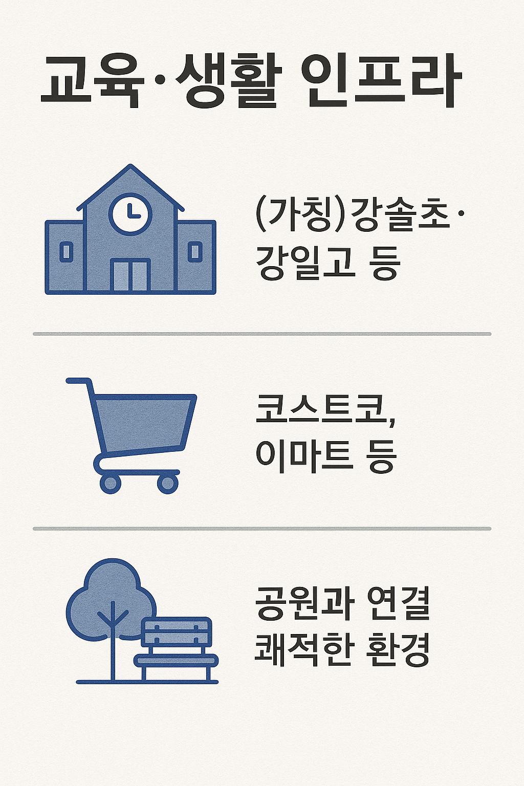 교육, 생활 인프라